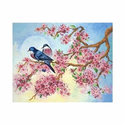 Весенние трели, схема на канве