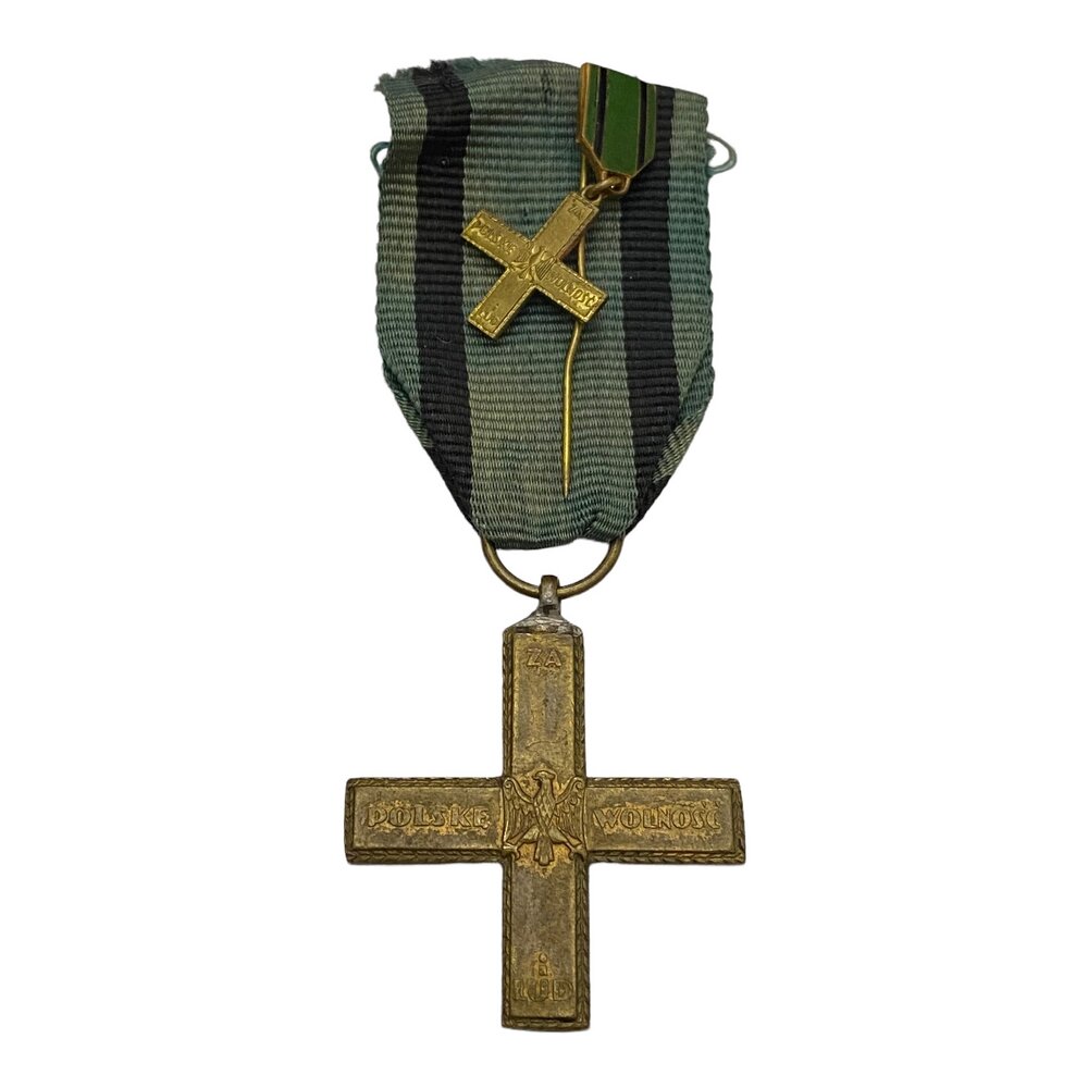 Польша, партизанский крест I тип с фрачником 1946-1960 гг.