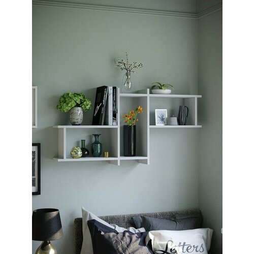 Полка Элегия 5 (белый), 58х116х19,8 см 59262