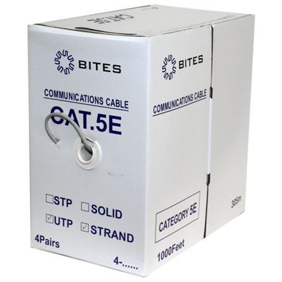 Сетевой кабель 5bites UTP / SOLID / 5E / 24AWG / CCAG / PVC 305m US5505-305G