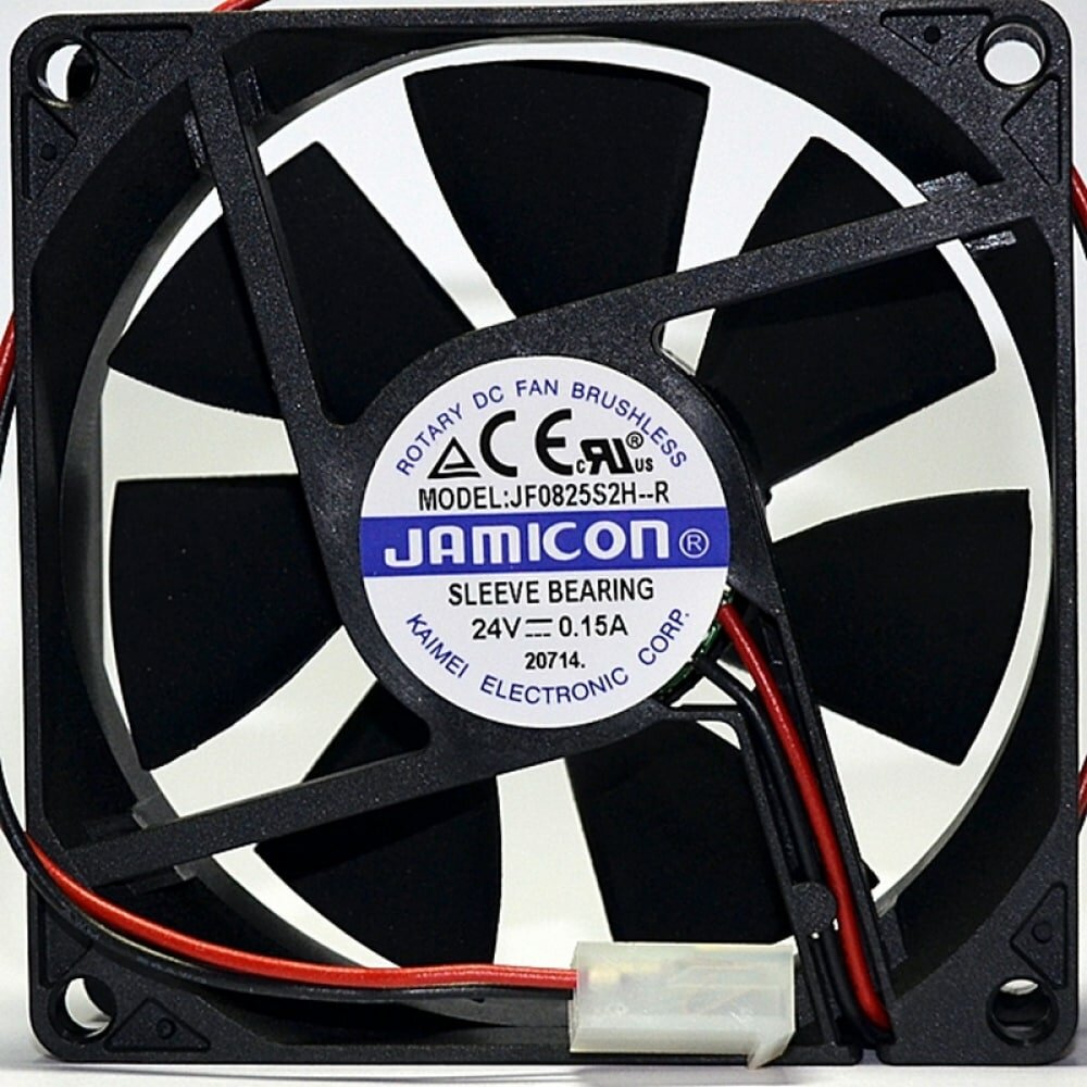 JAMICON вентилятор JF0825S2H 80х80х25 24В с разъемом 2 конт. MOLEX 5239-2(PHU-2) С00034206