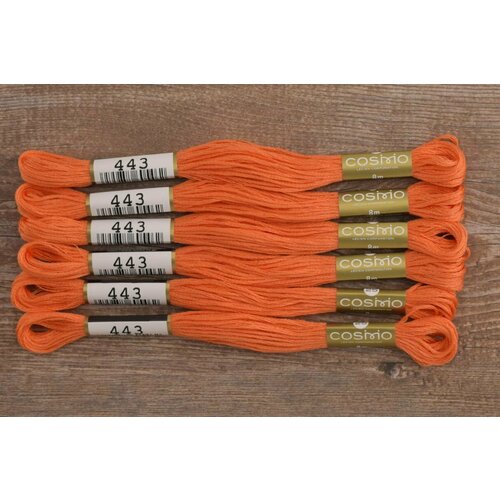 Нитки Мулине COSMO, оранжевые, 6 шт