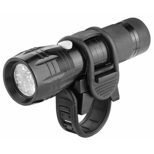 фото Фонарь велосипедный led передний, 9 диодов, влагозащищенный (черный) нет бренда