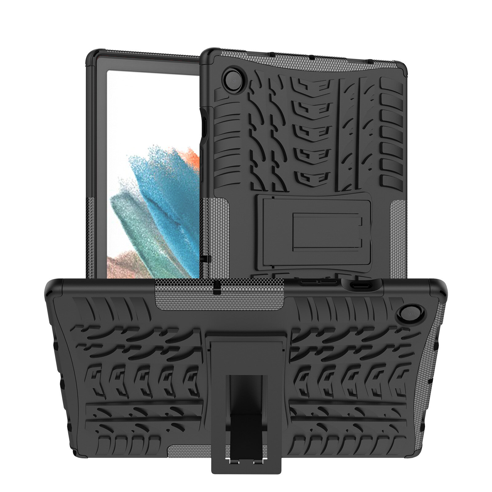 Противоударный усиленный ударопрочный фирменный чехол-бампер-пенал для Samsung Galaxy Tab A8 10.5 2021 (X200N/X205/SM-X200) черный