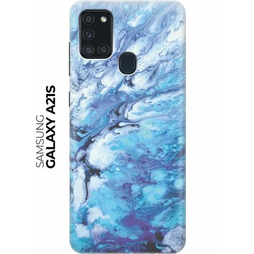 Чехол - накладка ArtColor для Samsung Galaxy A21s с принтом Синий мрамор чехол накладка artcolor для samsung galaxy s10e с принтом синий мрамор