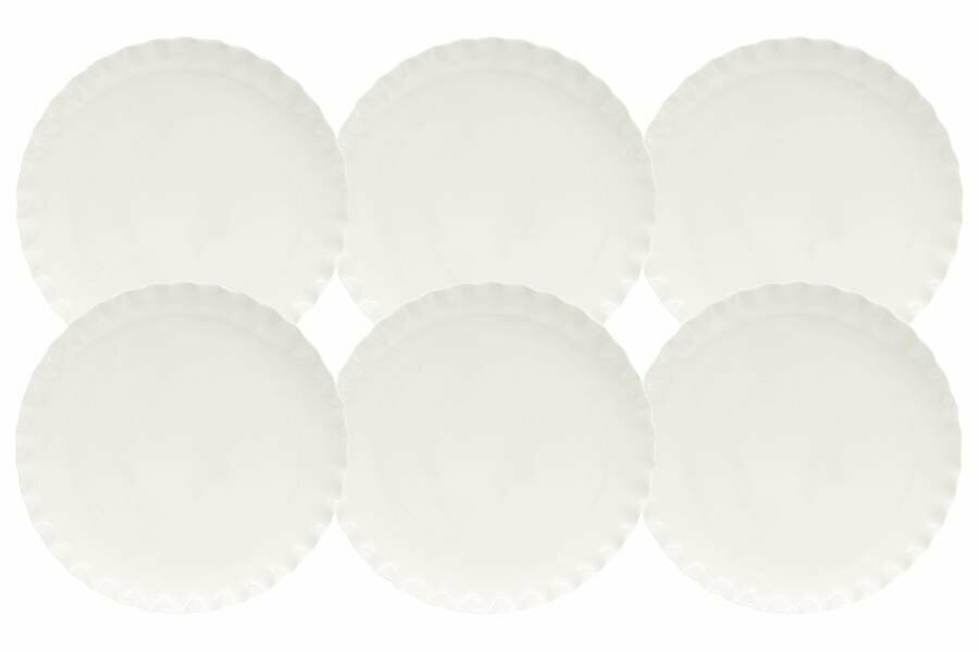 Набор 6 тарелок закусочных Onde, белый, 19 см (Easy Life)