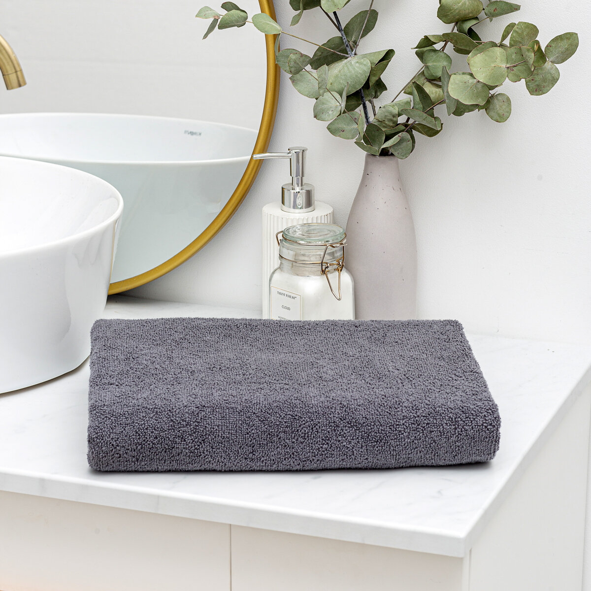 фото 701405002068, Полотенце махровое ( TERRY JAR ), Grey - серый, 21/2, пл.500