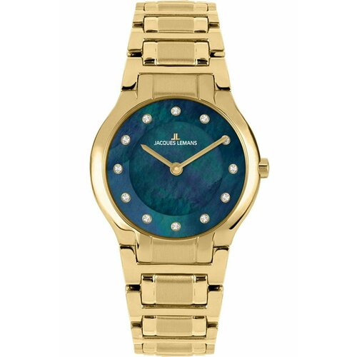 Наручные часы JACQUES LEMANS Elegance 1-2167E, золотой, бирюзовый lp 115b наручные часы jacques lemans