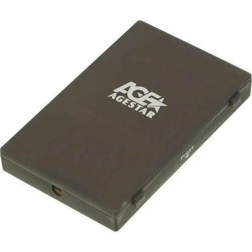 Комплект 2 штук, Контейнер для HDD/SSD AgeStar SUBCP1 SATA USB2.0 пластик черный 2.5