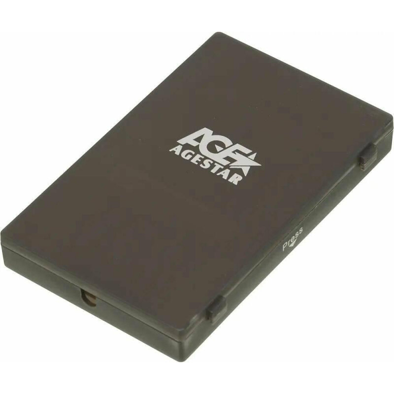 Комплект 2 штук, Контейнер для HDD/SSD AgeStar SUBCP1 SATA USB2.0 пластик черный 2.5