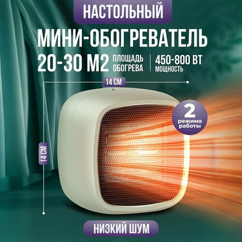 Тепловентилятор обогреватель электрический настольный напольный для дома зеленый ISISLAND 80600₽