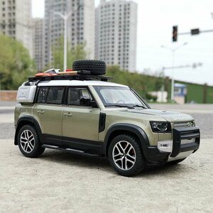 Машинка металлическая Land Rover Defender 1:24, Коллекционная модель для взрослых, Игрушечный автомобиль с звуковыми и световыми эффектами для детей