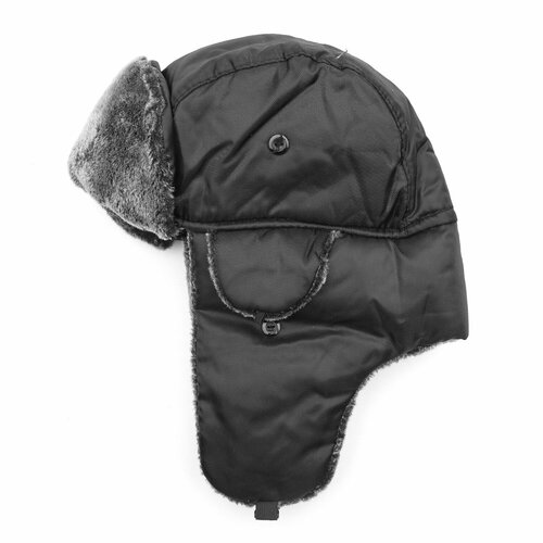 фото Шапка ушанка fabretti, размер 58, черный