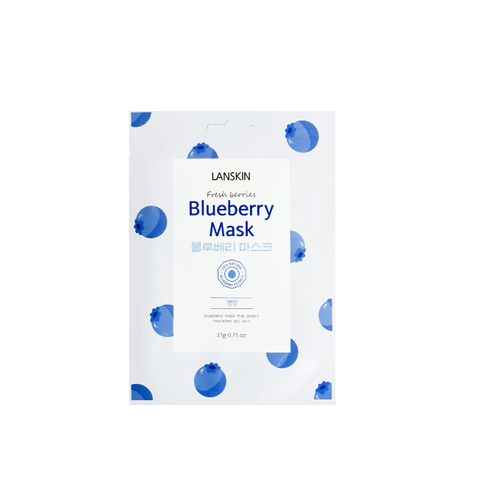 LanSkin Mask Fresh Berries Blueberry Маски тканевые для лица питательные с экстрактом голубики 21 гр 10 шт тканевая маска для лица с голубикой lanskin fresh berries blueberry mask 1 шт