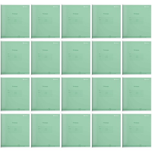 Schoolformat Тетрадь 18 листов, клетка, пастельно-зеленая, 20штук.