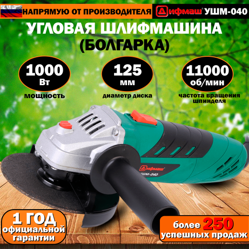 Угловая шлифовальная машина болгарка УШМ шлифмашина 1000 Ватт 125мм 11000 обмин 275000₽