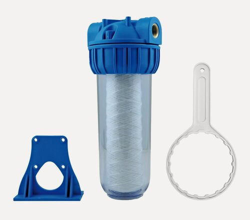 Изображение товара Фильтр для воды колбовый магистральный 3/4"ВР прозрачный+картридж F01-3/4"