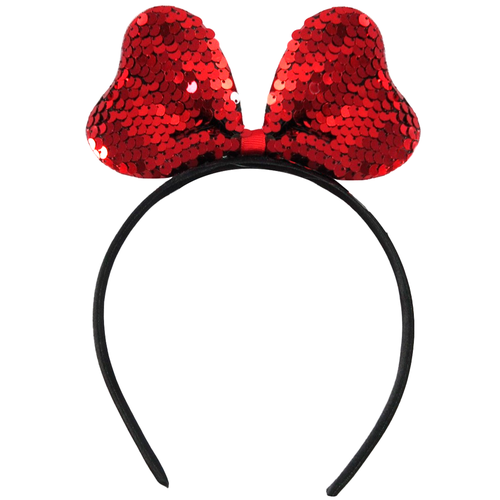 Карнавальный ободок бант с пайетками, красный карнавальный ободок милая мышка с красным бантиком украшение для праздника