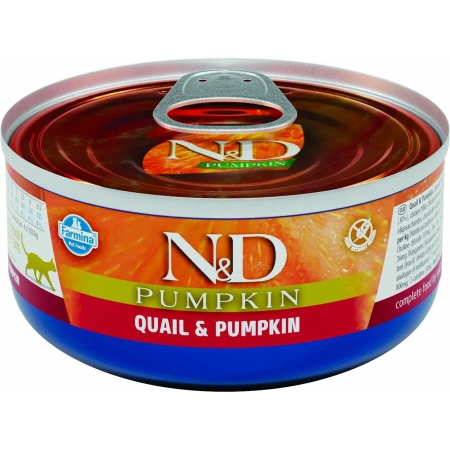 Консервы для кошек Farmina N&D Pumpkin, с перепелом и тыквой 80 г