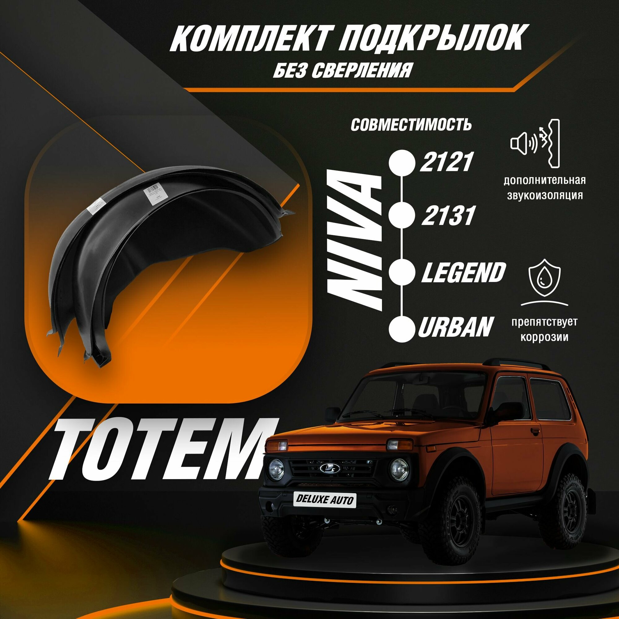 Комплект подкрылок Нива Нива Урбан Легенд (4х4) без сверления колесной арки