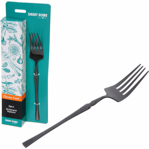 Набор столовых вилок 6шт NORDIC в подарочной коробке черный 1309₽