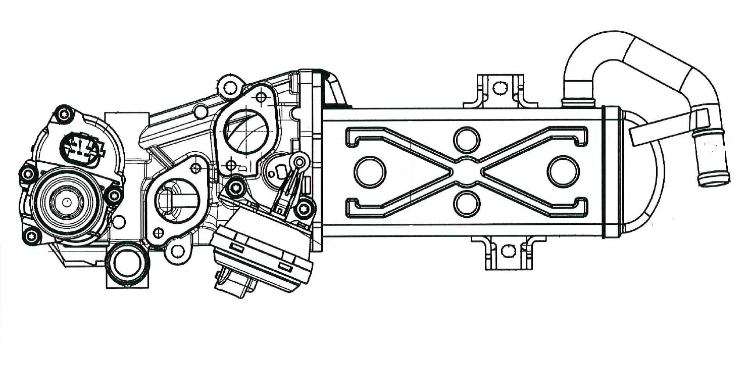 Клапан EGR с теплообменником для автомобилей VW Tiguan (08-) 20TDi LREG 1808 LUZAR