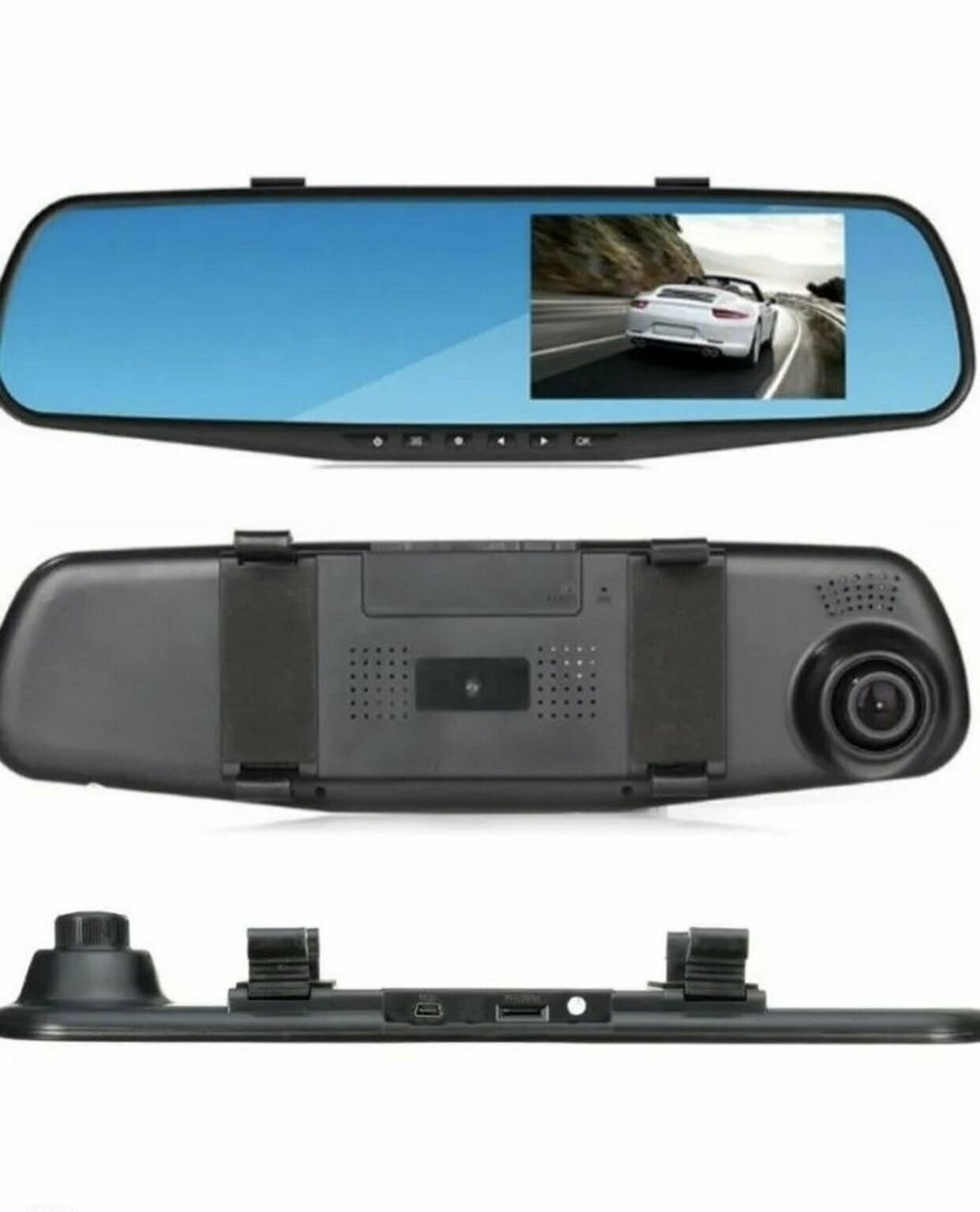 Автомобильный видеорегистратор / Full HD Автомобильный видеорегистратор зеркало (видео регистратор автомобильный авторегистратор) / FAMILY SHOP