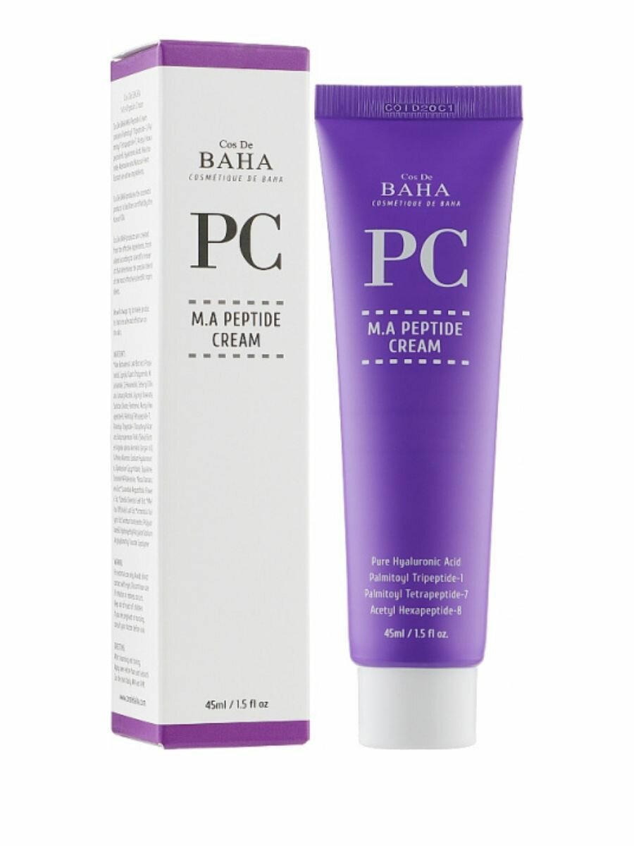 Крем для лица омолаживающий c пептидами против морщин Cos De BAHA M.A Peptide Cream 45ml