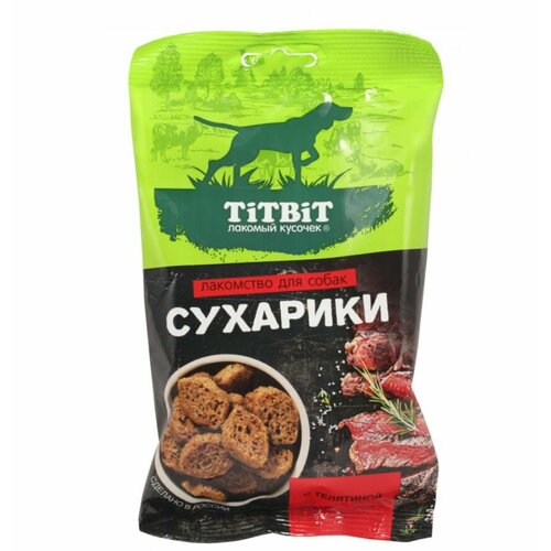 Titbit Лакомство для собак Сухарики с телятиной, 55 г, 12 уп