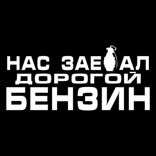 Наклейка на авто 20x9 Нас дорогой бензин