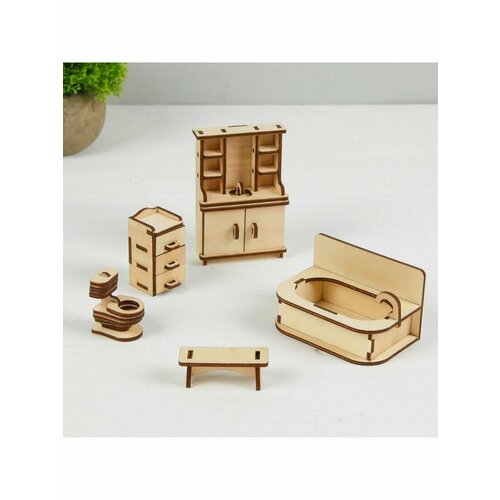 Набор деревянной мебели для кукол Ванная набор деревянной мебели для кукол ванная 2367343