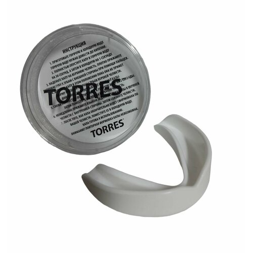 фото Капа спортивная "torres" - одночелюстная / белая / термопластик family joys