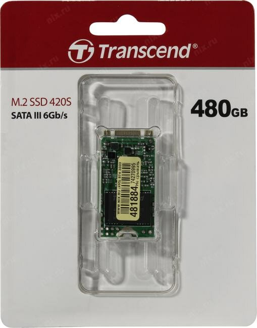 Накопитель SSD M.2 Transcend 480GB, SATA3, up to 560/340MBs, 85000 IOPs, 3D TLC, 22х42мм - фото №14