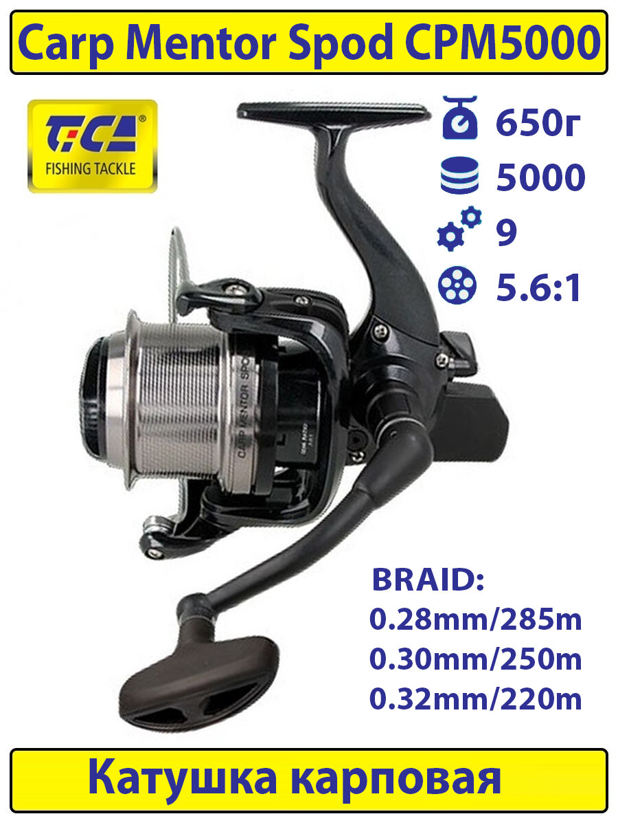 Катушка карповая безынерционная Tica Carp Mentor Spod CPM - 56