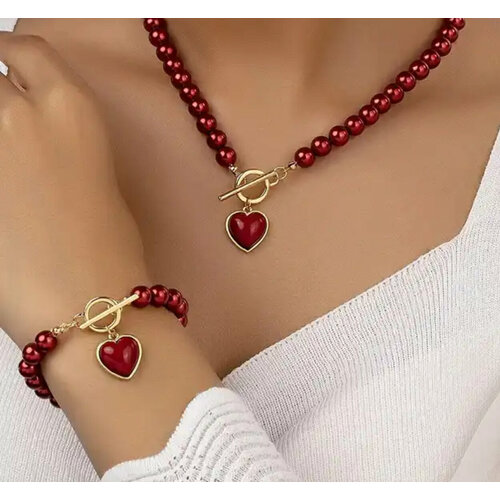 Колье VALERON, красный