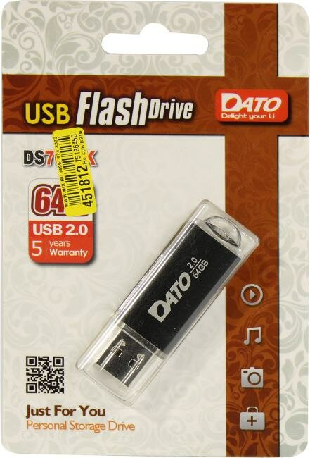 Флешка USB DATO DS7012 16Гб, USB2.0, черный [ds7012k-16g] - фото №6