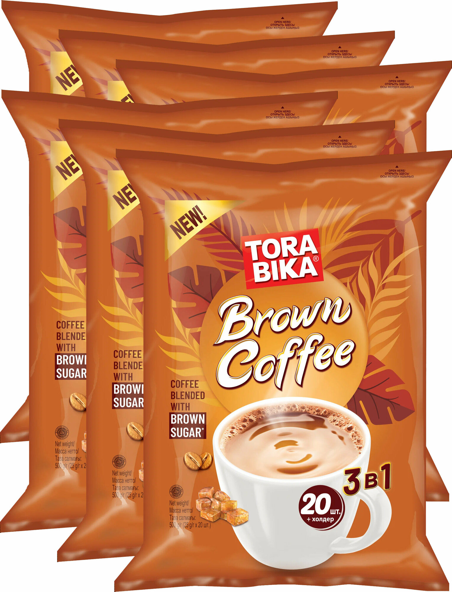 фото Растворимый кофе Tora Bika Brown Coffee, в пакетиках, 20 шт х 6 уп, 3 кг Torabika