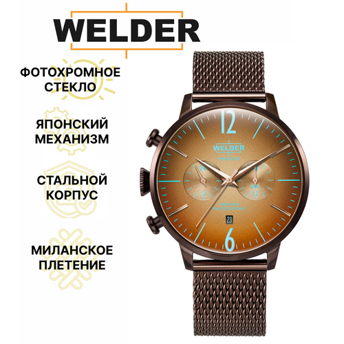 фото Наручные часы welder wwrc1005, коричневый