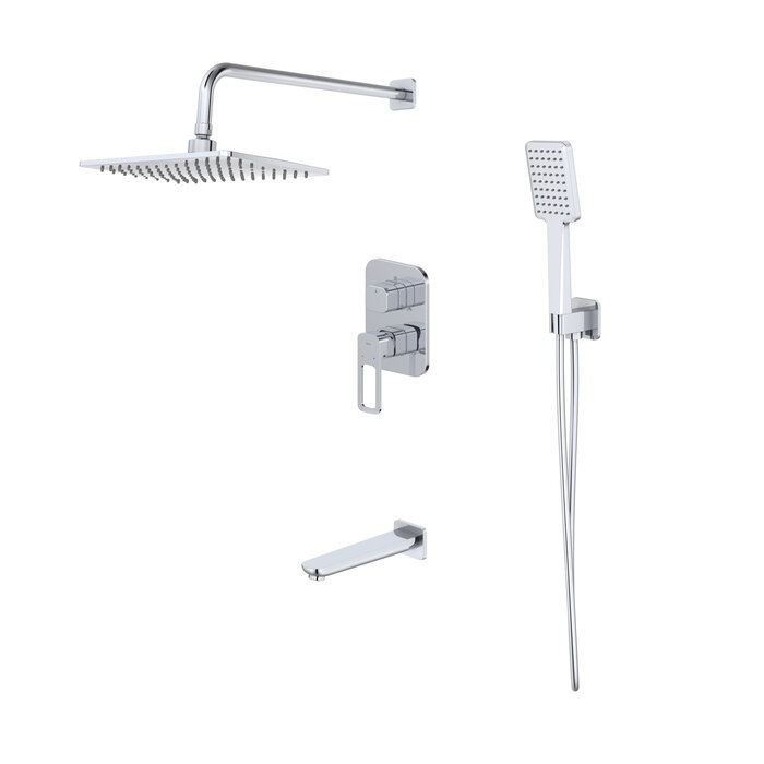 фото Душевая IDDIS Slide система с тропическим душем ручным душем и изливом черный матовый SLIBL03i68