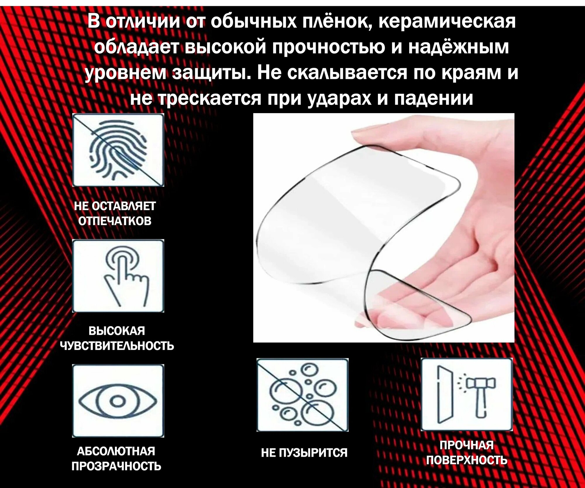 Защитное стекло PREMIUM / Пленка для Tecno Spark 20 / Spark 20C ( Техно Спарк 20Ц / Спарк 20 ) Premier 5G Керамическая Матовая PREMIUM — фото 1