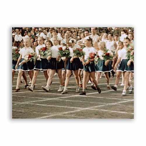 Советский постер, плакат на бумаге / Спортсмены / Размер 30 x 40 см