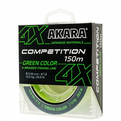 шнур akara competition green 100 м 0 14 Шнур Akara Competition Green 150 м