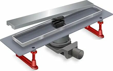 Трап для душа с двухсторонней решеткой горизонтальный сток Evolux Plus, ZSt.1121.7002