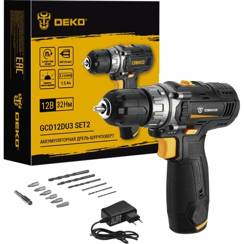 Аккумуляторная дрель-шуруповерт DEKO GCD12DU3 SET2 FU 347600₽