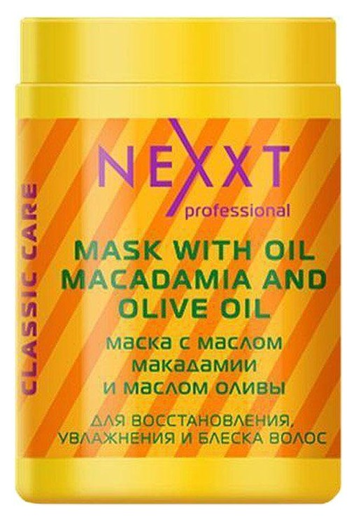 Маска для волос Nexprof (Nexxt Professional) Classic Care Mask With Oil Macadamia And Olive Oil, Маска с маслом макадамии и маслом оливы для восстановления, увлажнения и блеска волос, 1000 мл