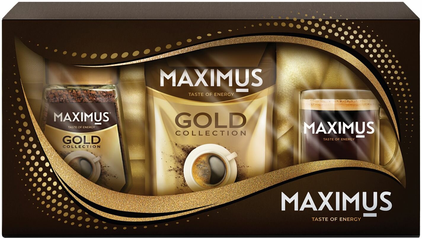 Подарочный набор кофе ТМ Maximus Gold Collection с кружкой 320мл. 1шт.