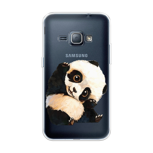 Силиконовый чехол на Samsung Galaxy J1 2016 / Самсунг Галакси J1 2016 Большеглазая панда, прозрачный силиконовый чехол на samsung galaxy j1 2016 самсунг галакси j1 2016 синий карбон
