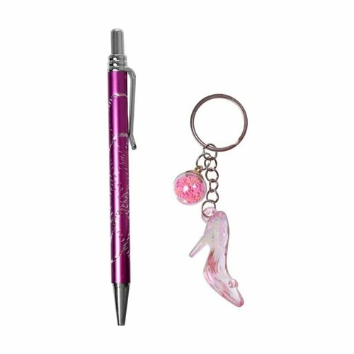 Подарочный набор: Ручка + брелок, розовая туфелька