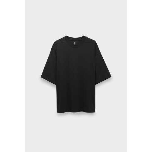 Футболка thom/krom, размер 48, черный футболка thom krom размер 48 серый