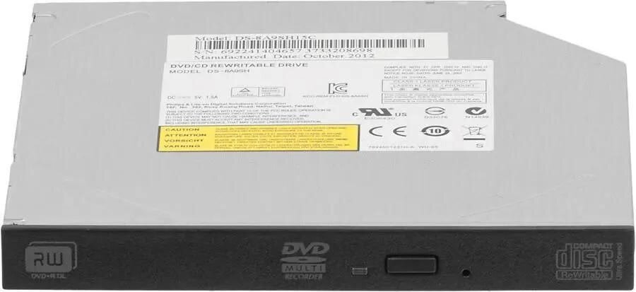 Привод LiteOn Slim DVDRW DS-8ACSH-24(B) 8x SATA internal, black (OEM)